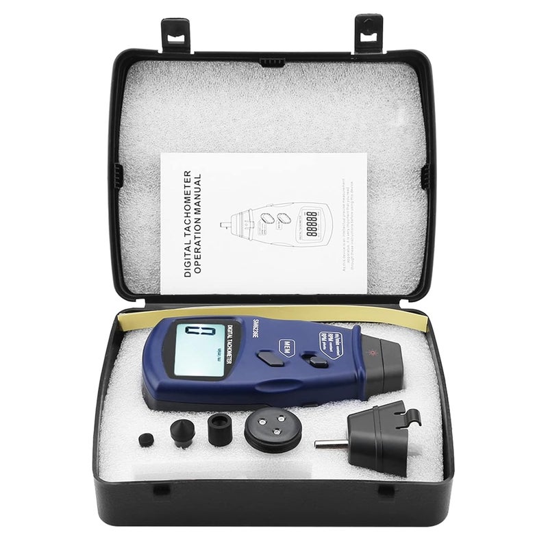 KooingTech Digital Tachometer DT6236E RPM Meter with Large Display, RPM Meter for Small Engines, 2.5 to 99999 RPM Chainsaw RPM Tachometer 5 Digits Tach LCD Rotation Gauge Meter 96 Data Logging - Image 1